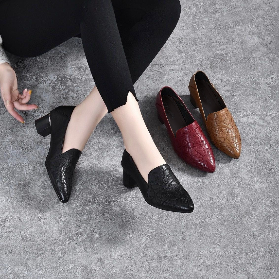 Audrina | Soft Embroidered Pumps