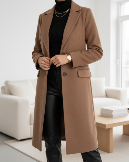 Phyllis – Elegant Long Tailored Coat