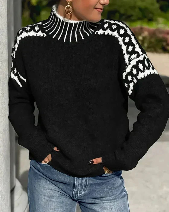 Betty – Fair Isle Turtleneck Knit Sweater