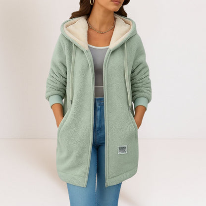 Francine – Hooded Sherpa-Look Long Coat