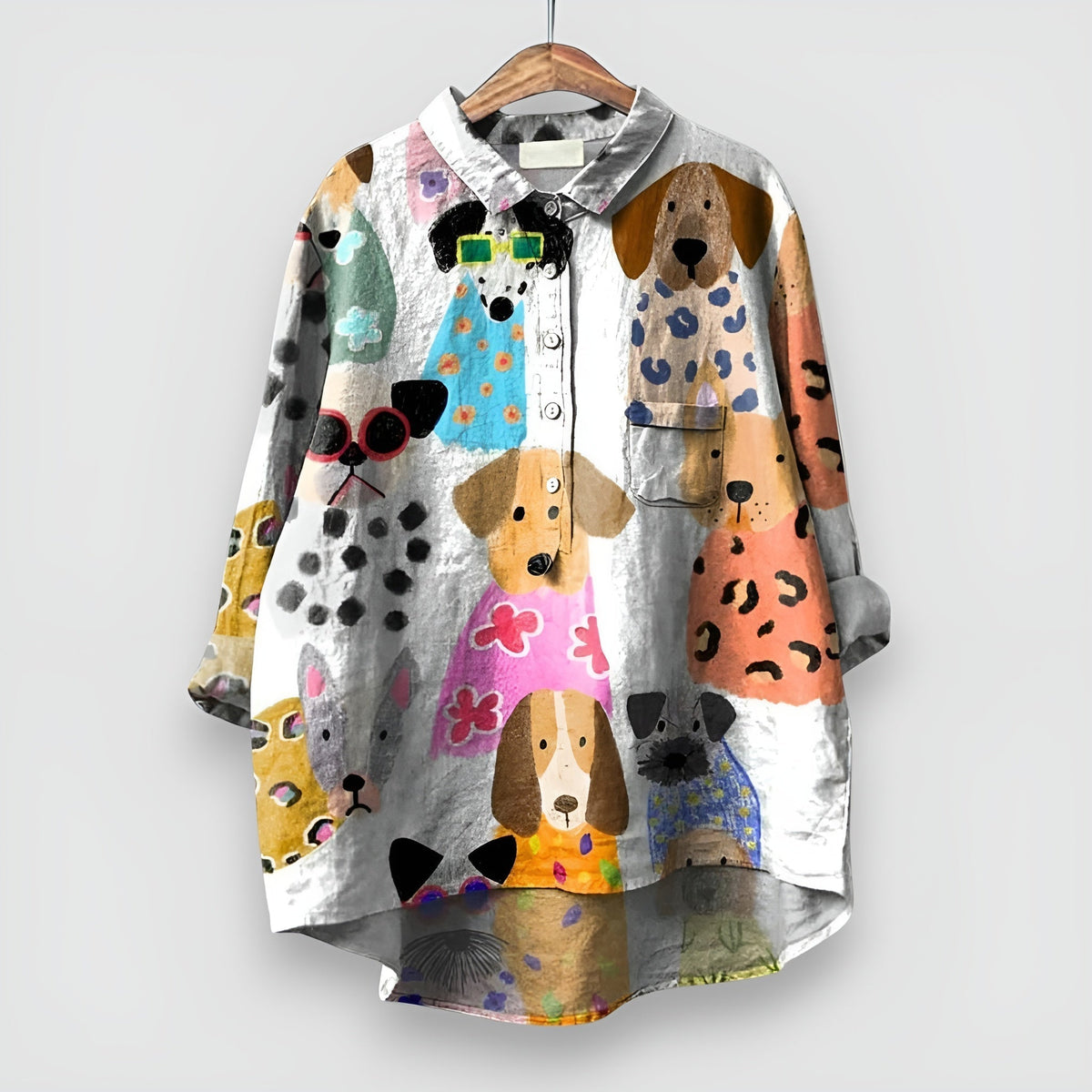 Shifra | Women's Shirt with Dog Print