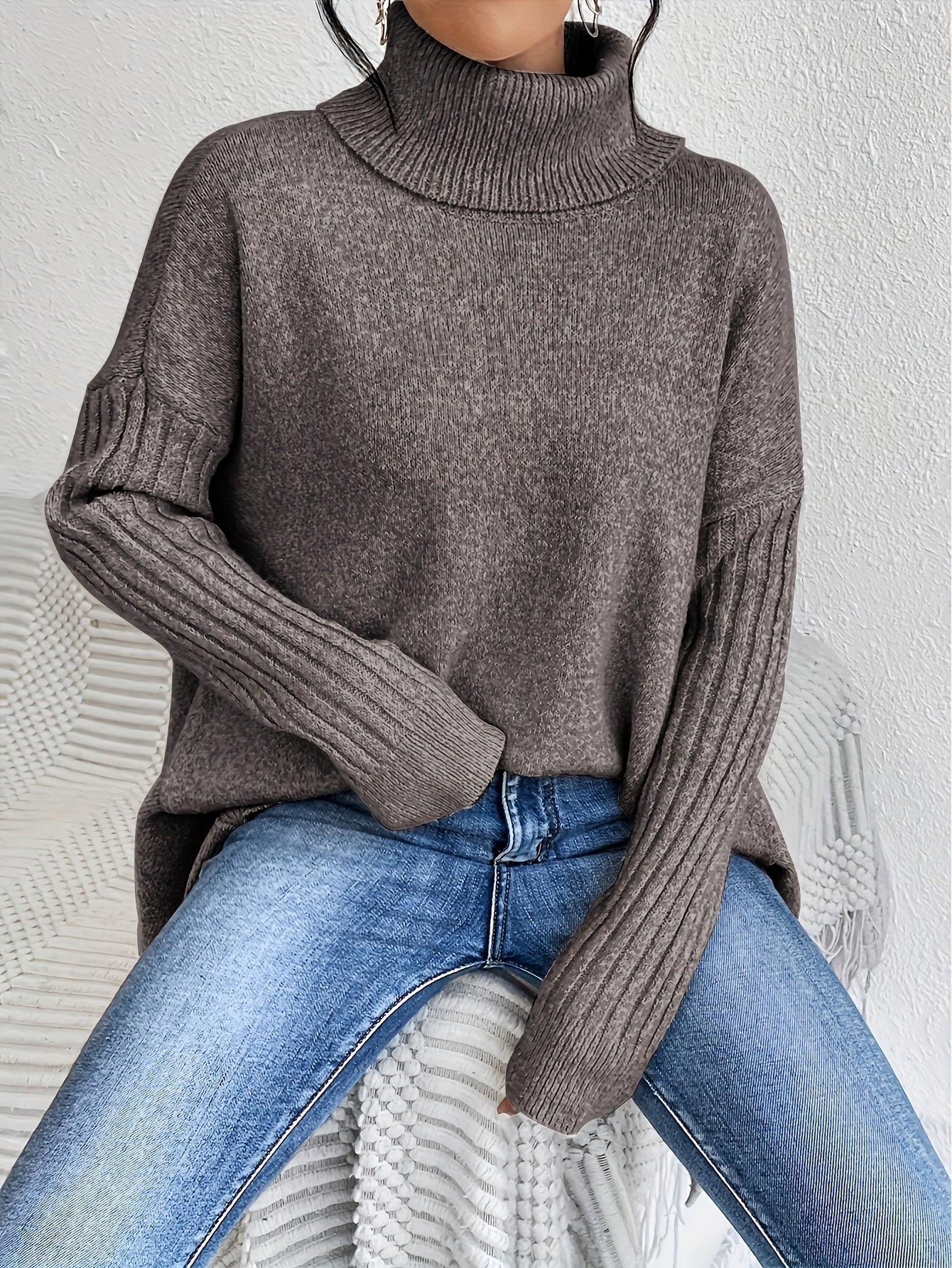 Viola – Turtleneck Oversized Knit Sweater