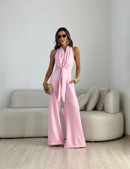 Reba – Halter Neck Wide-Leg Jumpsuit