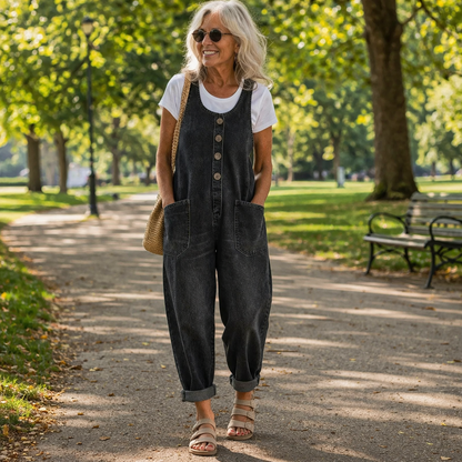 Tammy – Relaxed Denim-Look Overalls
