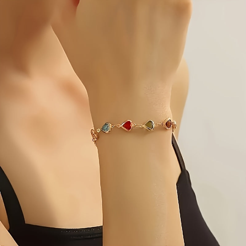 Harriet – Heart Crystal Link Bracelet