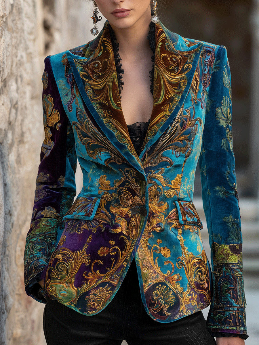 Jeanette – Baroque Brocade Tailored Blazer