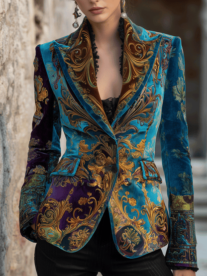 Jeanette – Baroque Brocade Tailored Blazer