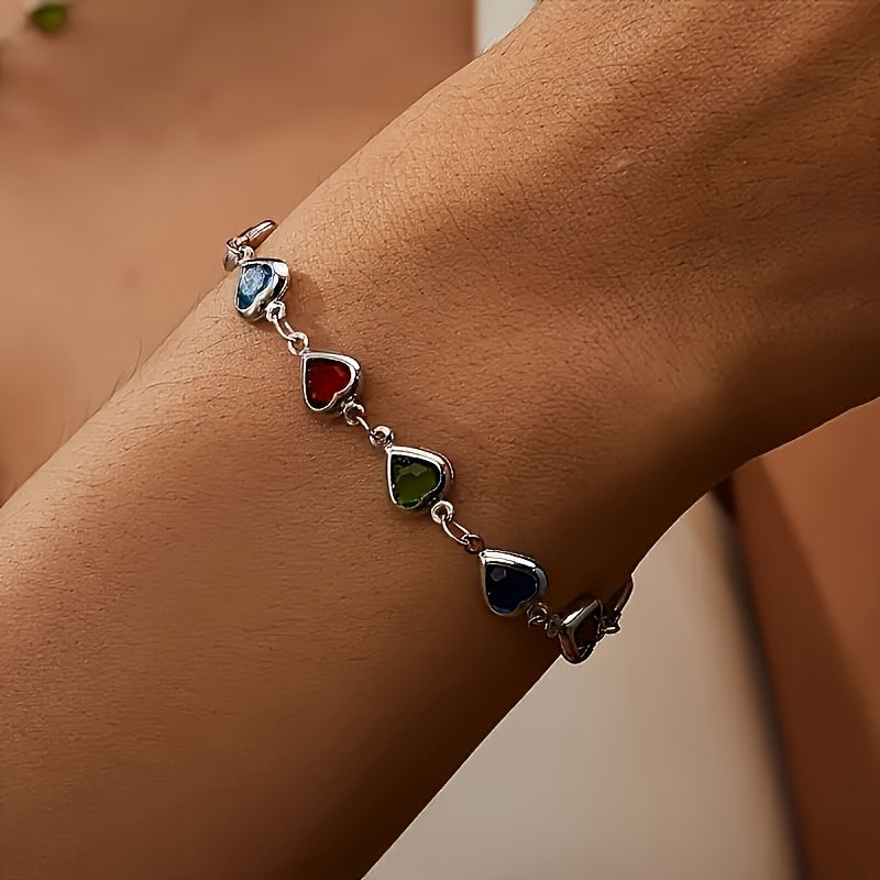 Harriet – Heart Crystal Link Bracelet
