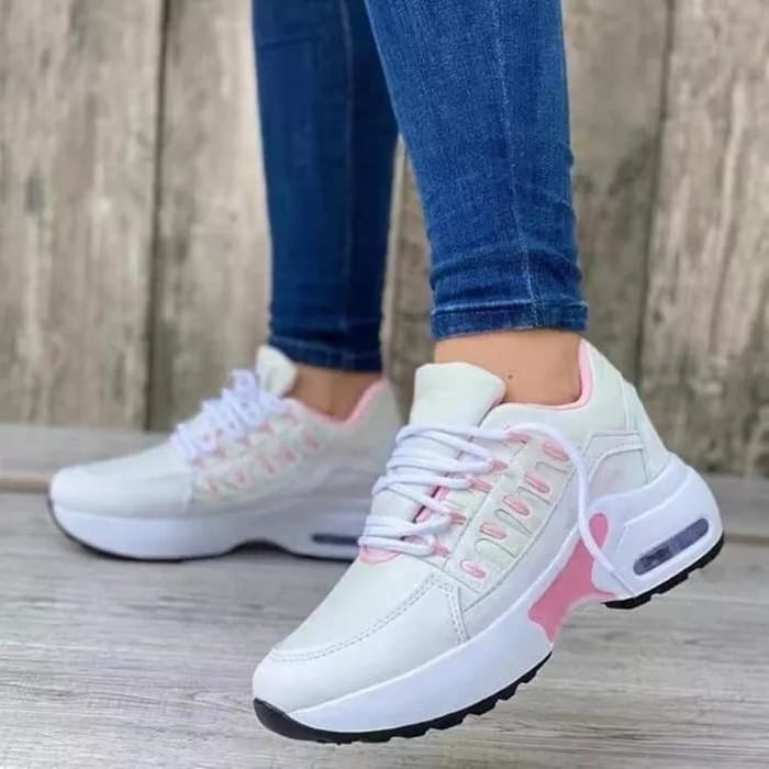 Kara – Lace-Up Cushioned Sole Sneakers