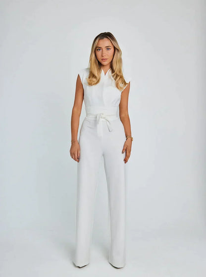 Angela – Sleeveless Belted Wide-Leg Jumpsuit