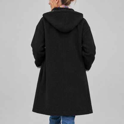 Gina – Hooded Button-Front Coat