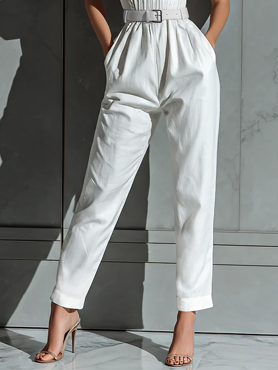 Marsha – Halter Belted Tailored Jumpsuit