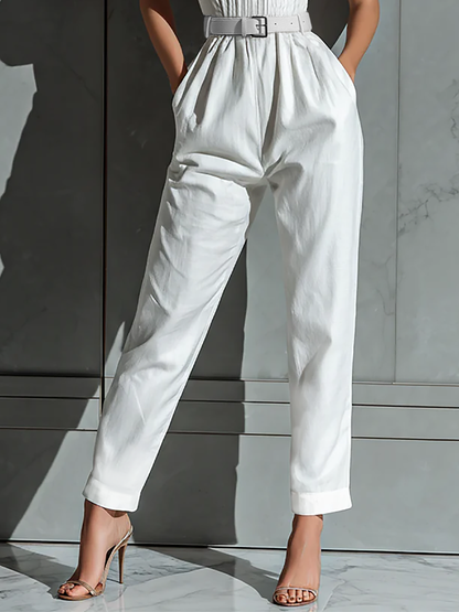 Marsha – Halter Belted Tailored Jumpsuit