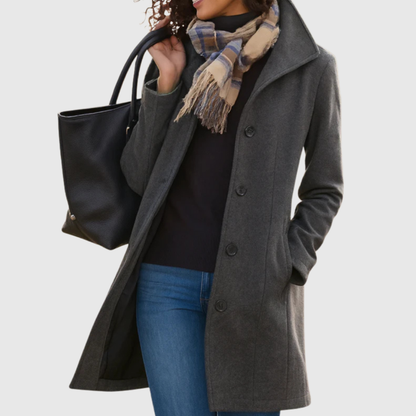Ethel – Classic Tailored Single-Breasted Long Coat