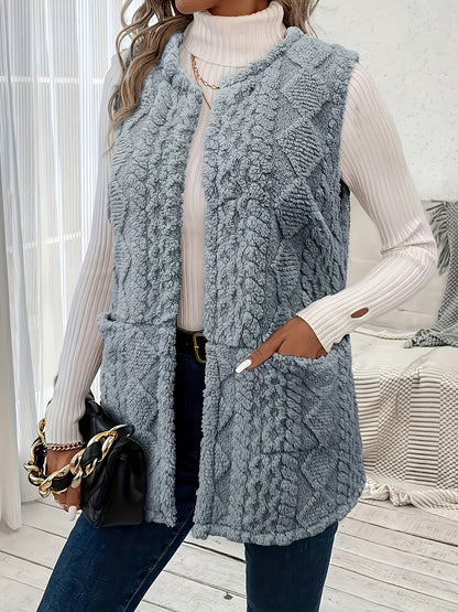 Nita – Longline Textured Sleeveless Vest