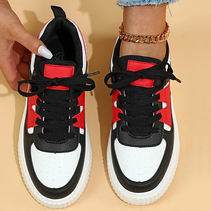 Vivian – Lace-Up Colorblock Platform Sneakers