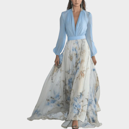 Claudette – Floral Chiffon-Look Maxi Dress