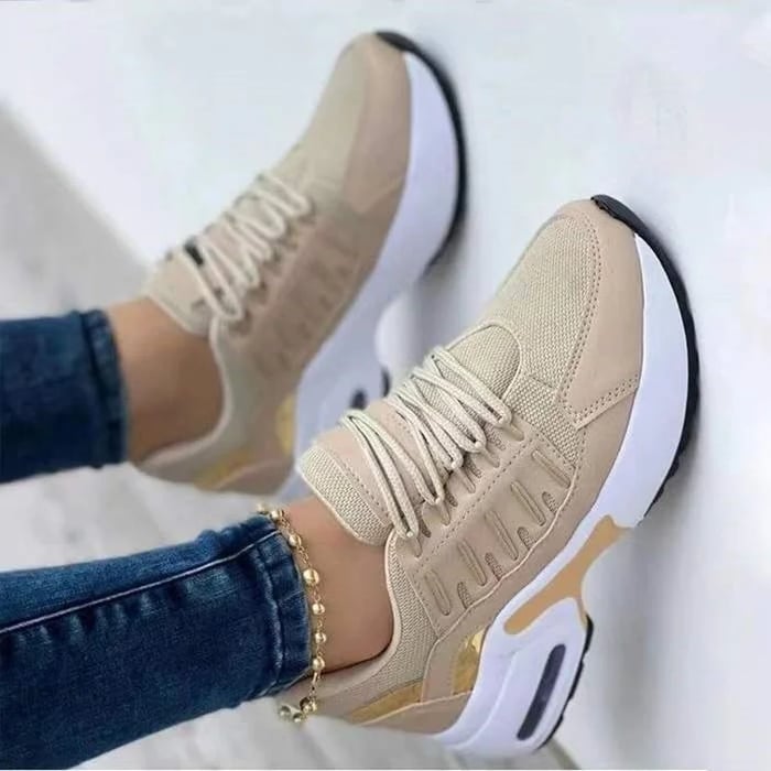 Kara – Lace-Up Cushioned Sole Sneakers