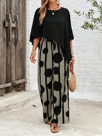 Isadora – Batwing Top and Wide-Leg Pants Set
