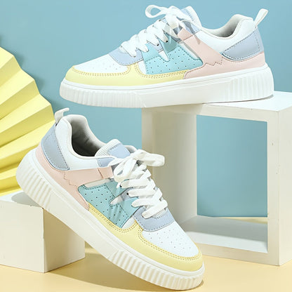 Vivian – Lace-Up Colorblock Platform Sneakers