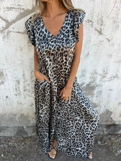 Kendall – Animal Print Tiered Midi Dress