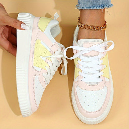 Vivian – Lace-Up Colorblock Platform Sneakers