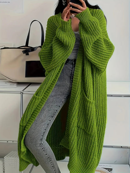 Ophelia – Longline Chunky Knit Open Cardigan