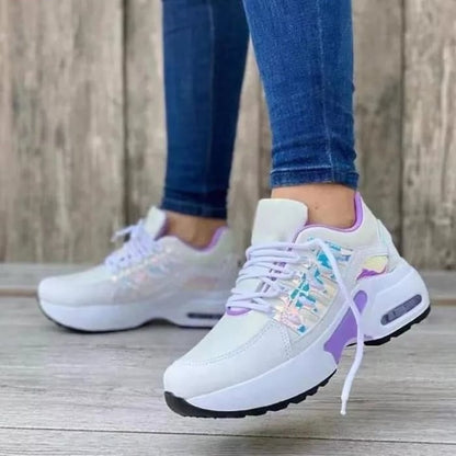 Kara – Lace-Up Cushioned Sole Sneakers