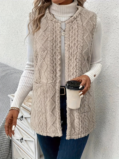 Nita – Longline Textured Sleeveless Vest