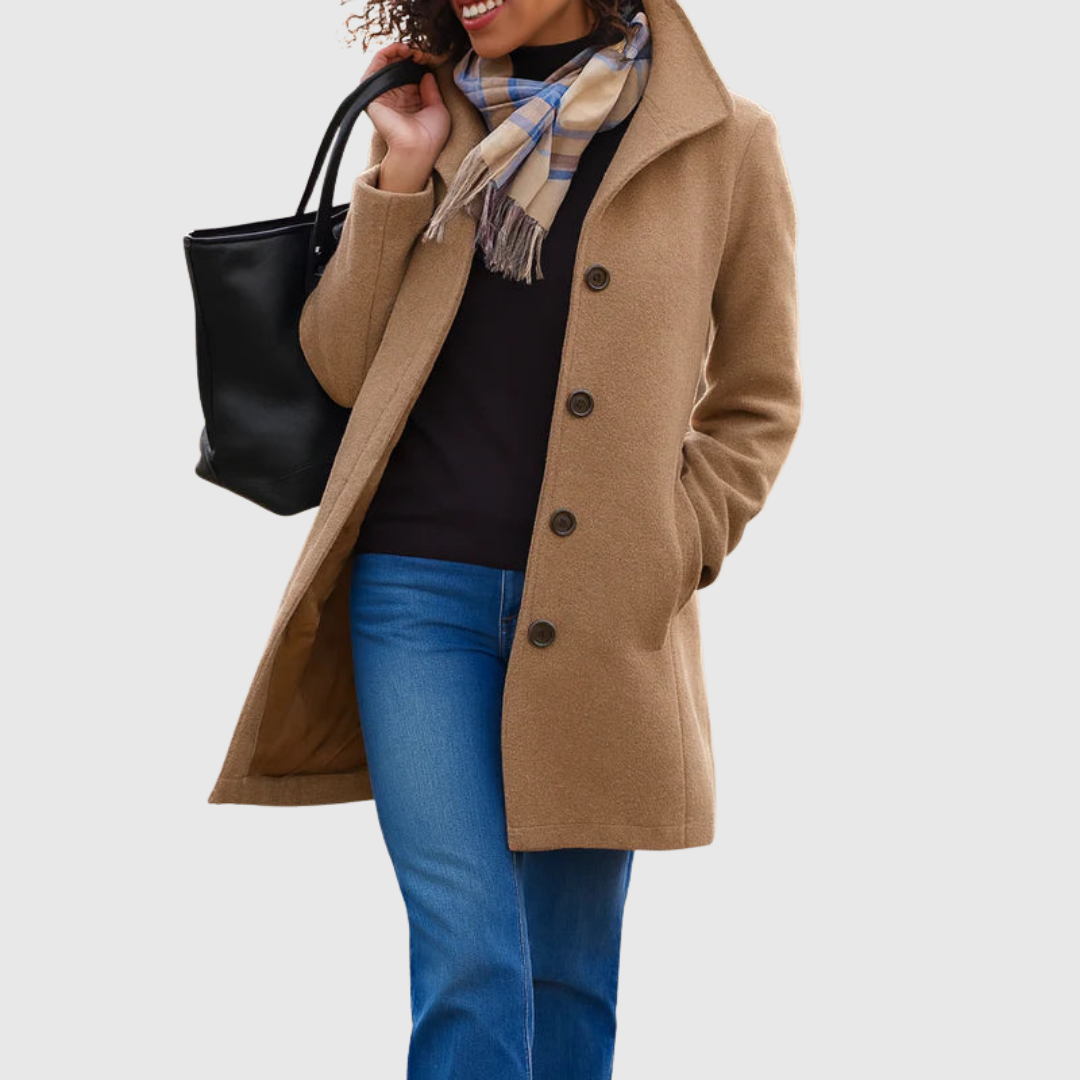 Ethel – Classic Tailored Single-Breasted Long Coat