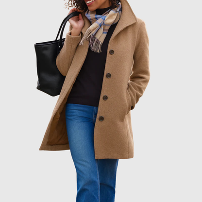 Ethel – Classic Tailored Single-Breasted Long Coat