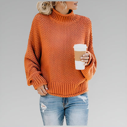 Eunice – Classic Chunky Knit Mock Neck Sweater