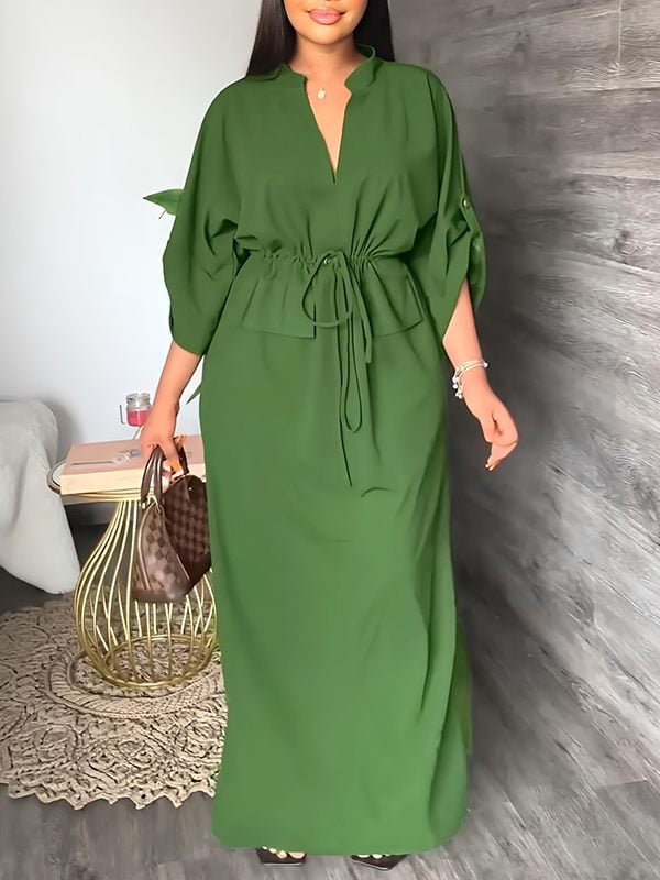 Merle – Drawstring Waist Relaxed Maxi Dress