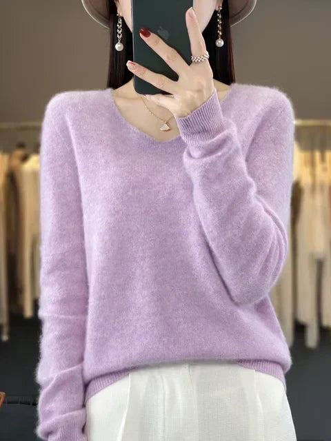 Laverne – Soft Knit Relaxed V-Neck Sweater