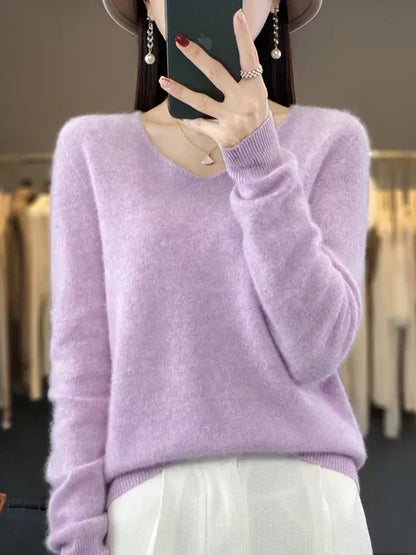 Laverne – Soft Knit Relaxed V-Neck Sweater
