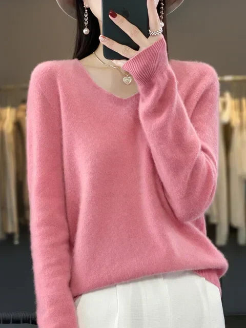 Laverne – Soft Knit Relaxed V-Neck Sweater