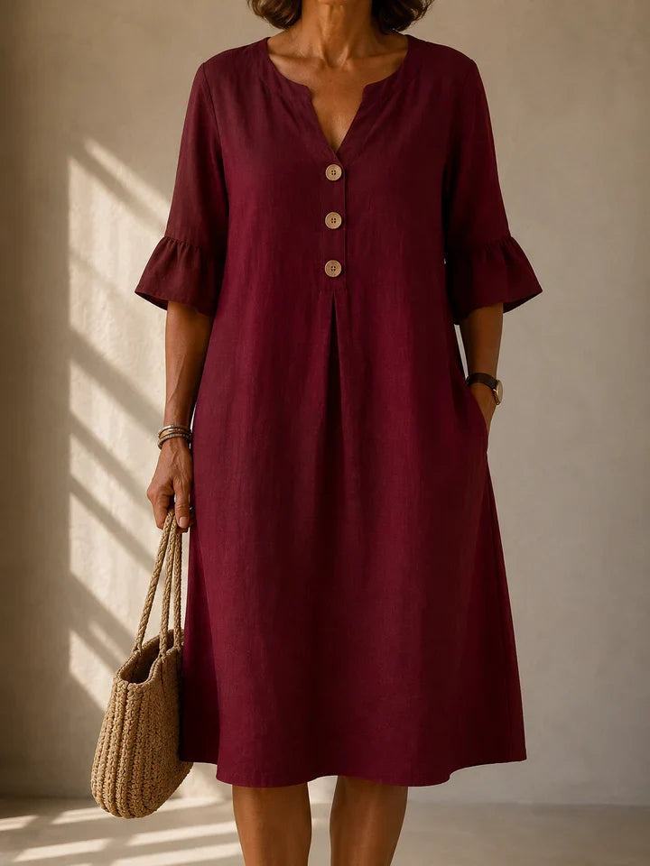 Eleanor – Relaxed Button Midi Dress