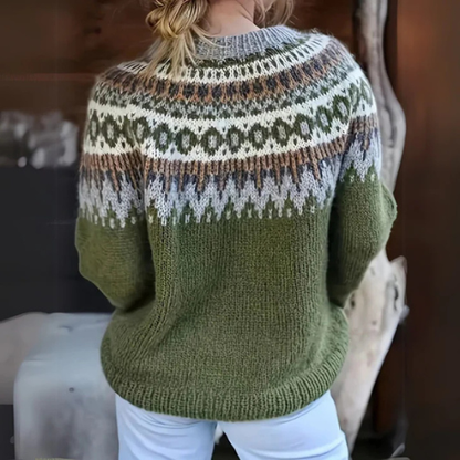 Eunice – Fair Isle Knit Sweater with Nordic Pattern