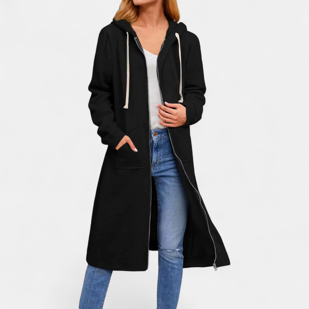 Ida – Longline Zip-Up Relaxed Hoodie