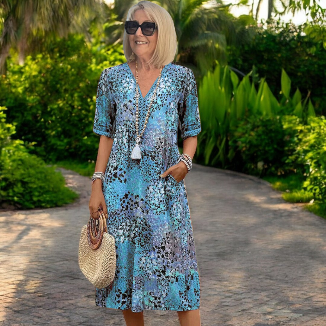 Selma – Printed Bohemian Midi Dress