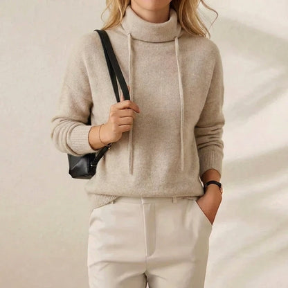 Marla – Turtleneck Drawstring Knit Sweater