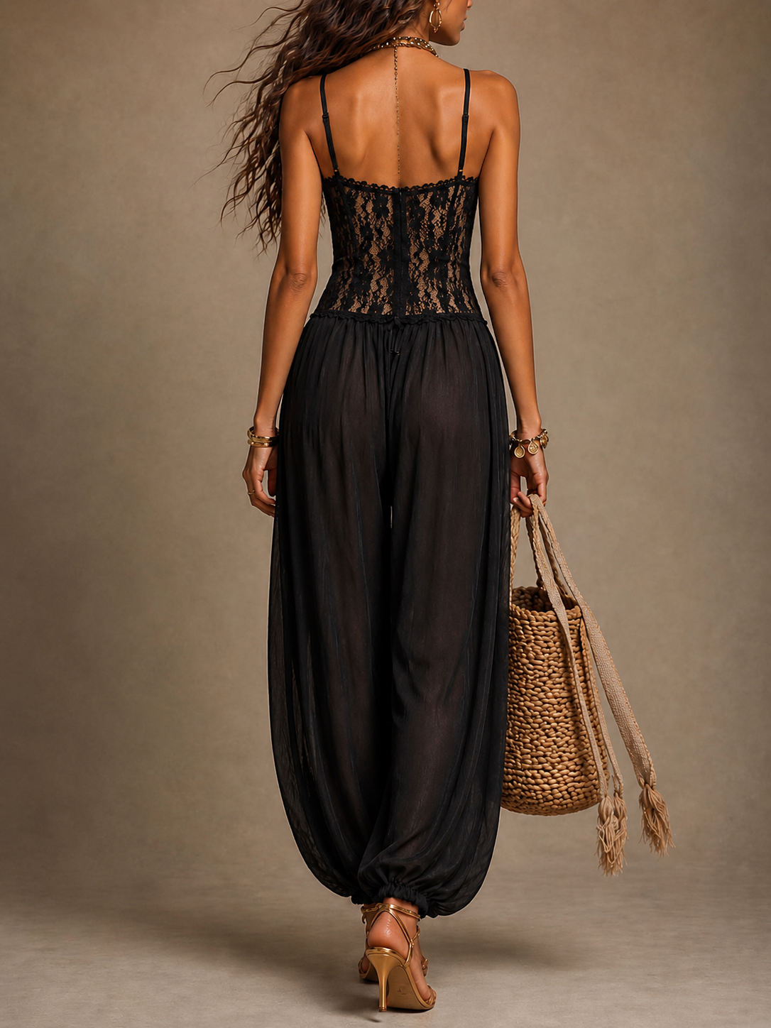 Tamara – Lace Bodice Harem Jumpsuit