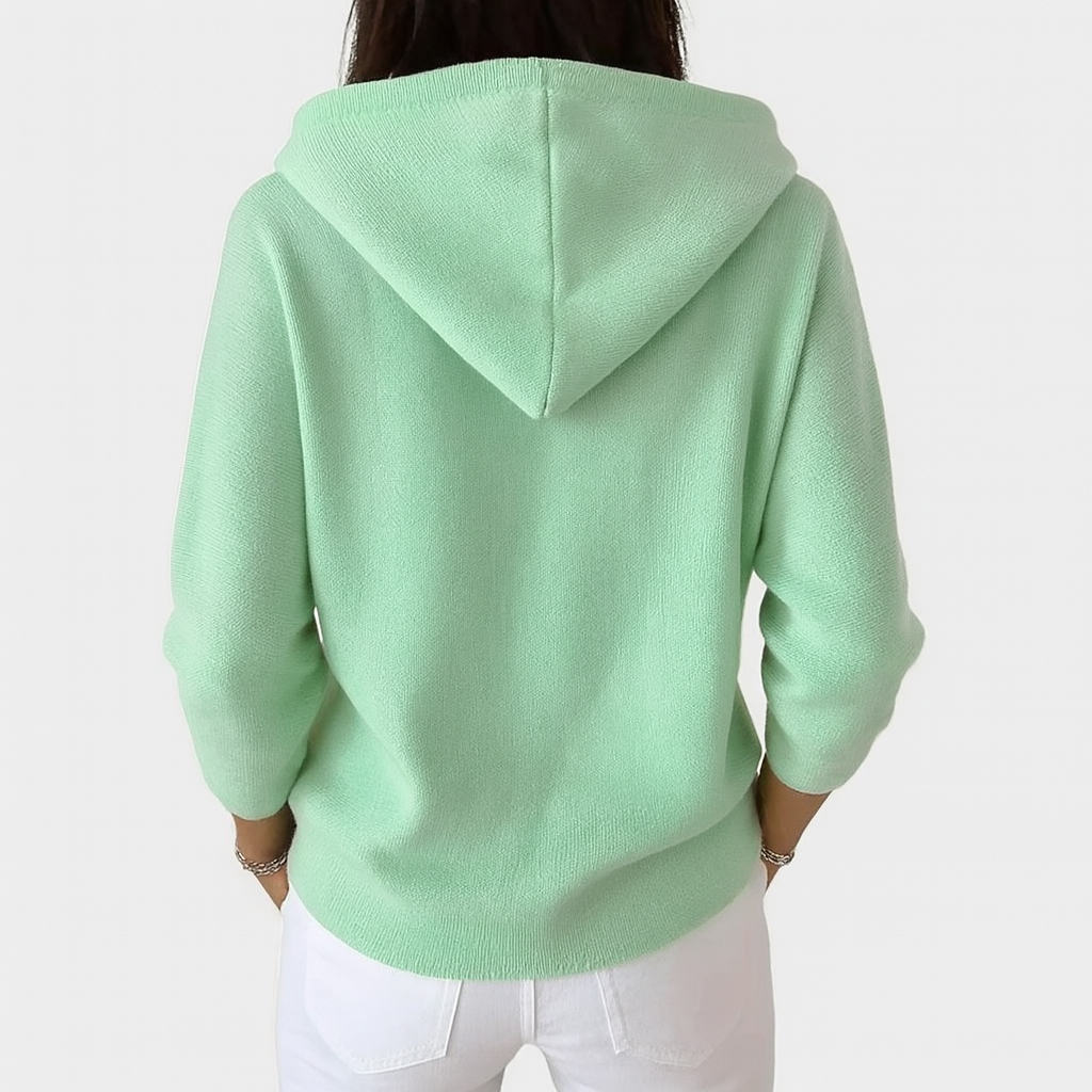 Jeanne – Hooded Button-Down Knit Cardigan