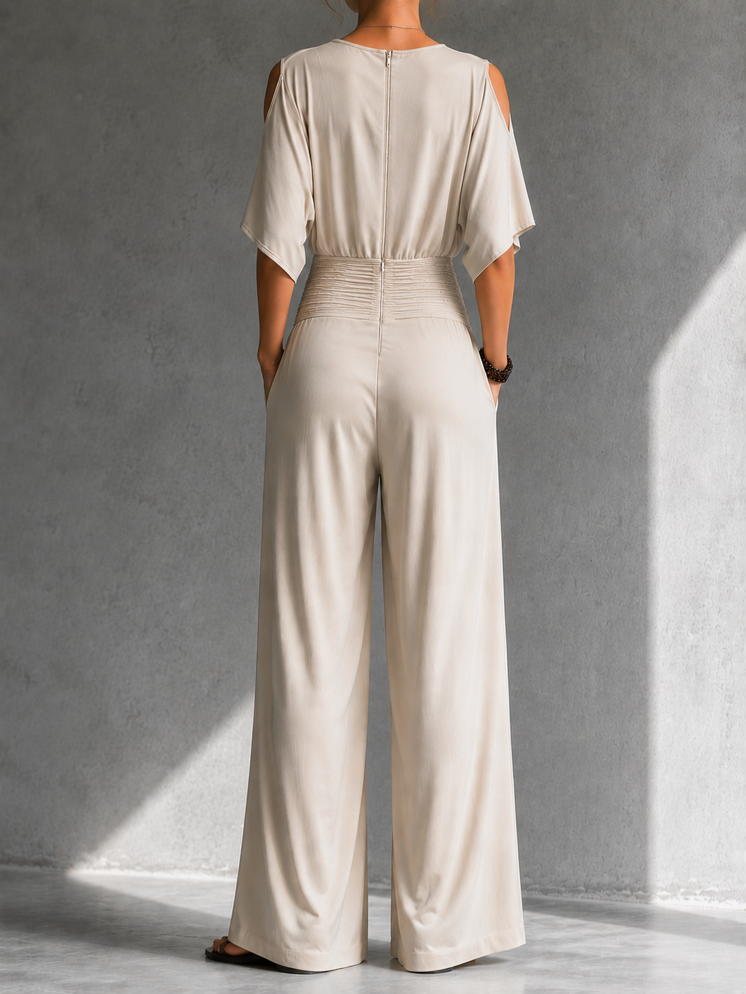 Janice – Wide-Leg Wrap-Front Jumpsuit