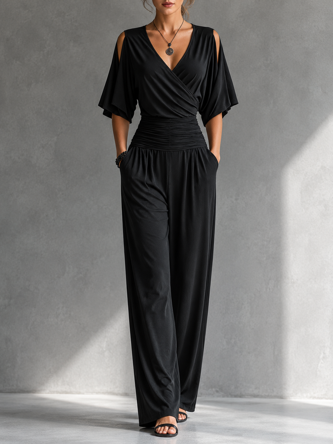 Sabrina – Wide Leg Wrap Jumpsuit