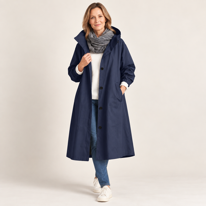 Sarah – Hooded Longline Relaxed Trench Coat