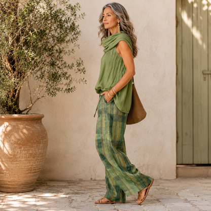 Willa – Sleeveless Top and Wide-Leg Pants Set