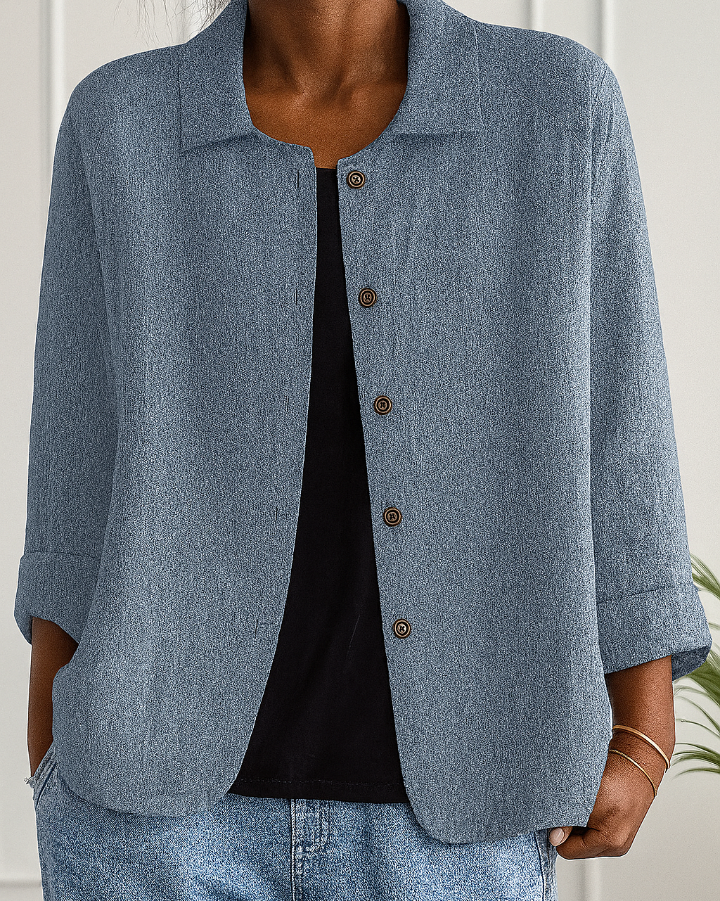 Lynn – Easy Button-Front Cardigan