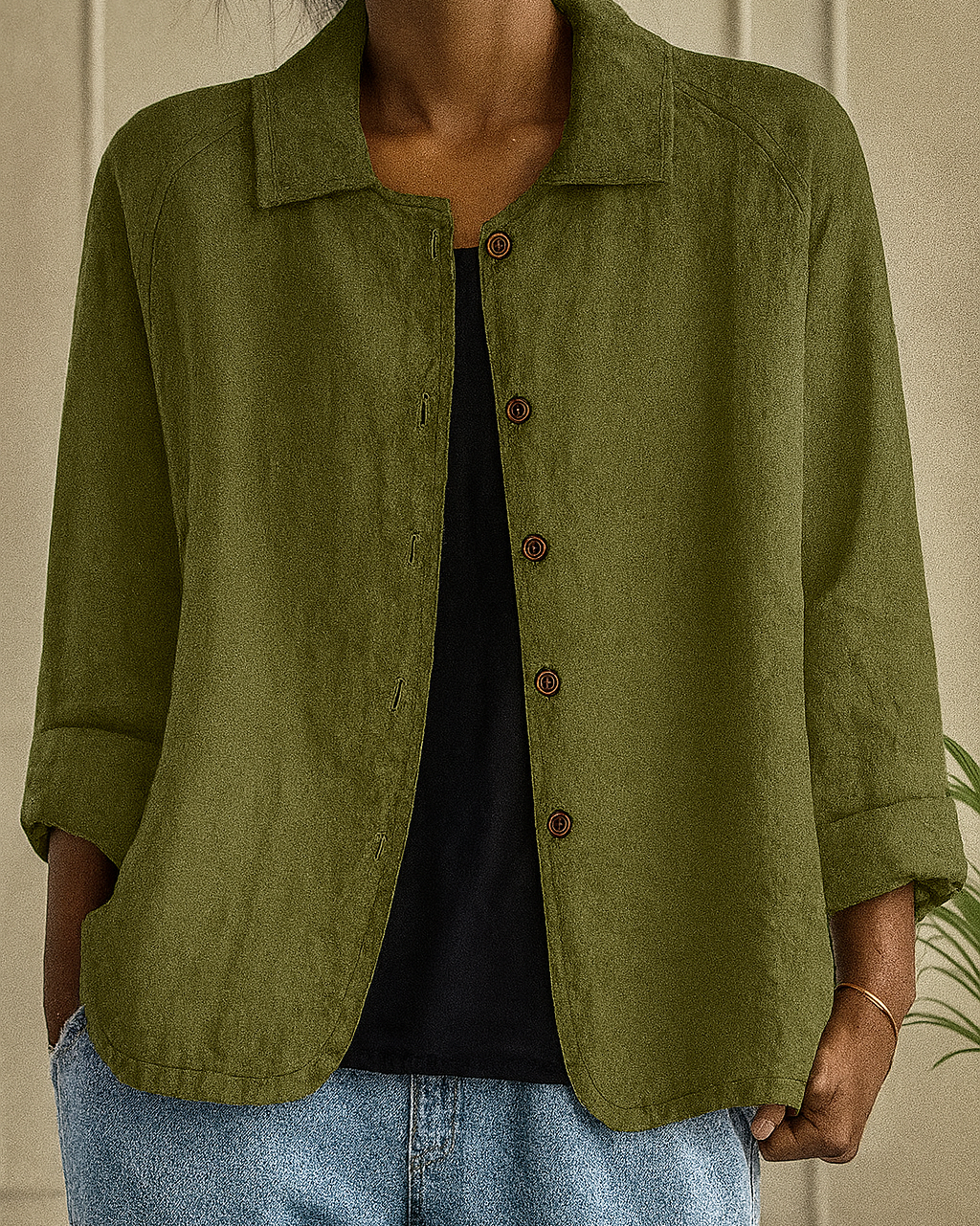 Lynn – Easy Button-Front Cardigan