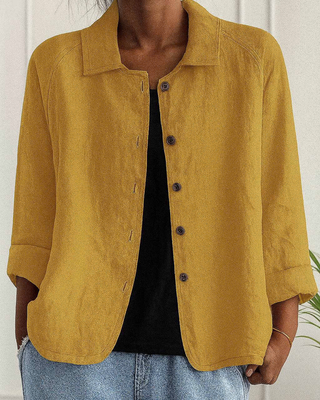 Lynn – Easy Button-Front Cardigan